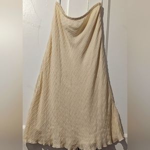 LAUREN RALPH LAUREN 100% silk Ivory Beaded Skirt.